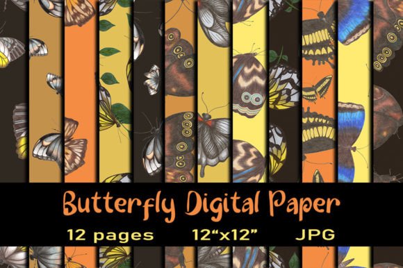 12 Hand-Drawn Butterfly Seamless Pattern: A Creative Resource for Designers and Artists