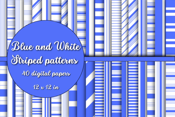 Blue and White Striped Design