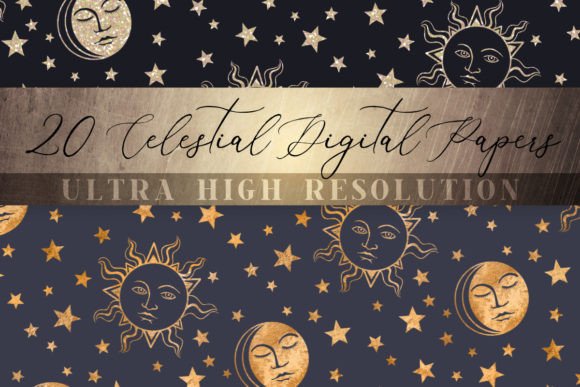 Celestial Sun Moon Backgrounds Bundle