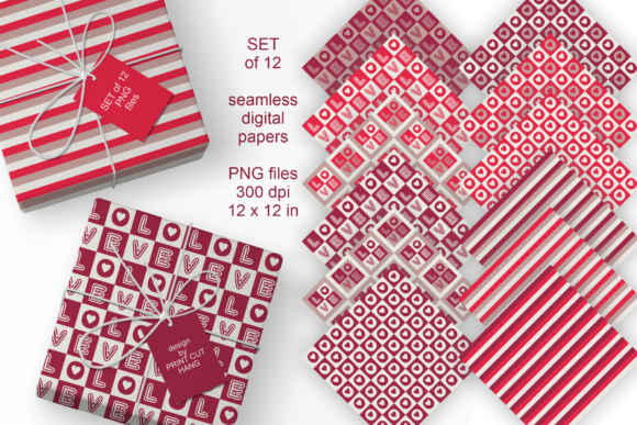 Checkered Valentine Seamless Papers