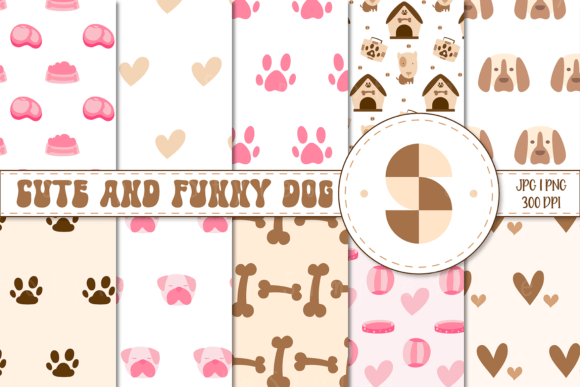Cute and Funny Dog Digital Papers