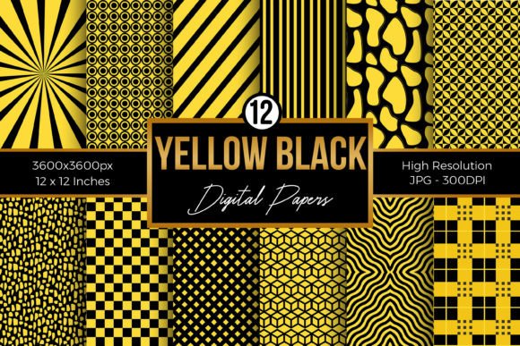 Exploring the Versatility of Yellow Black Digital Papers Set for Creative and Practical Use