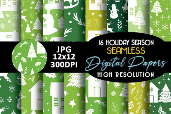 Green Holiday Season Digital Papers: A Versatile Resource for Creative Projects