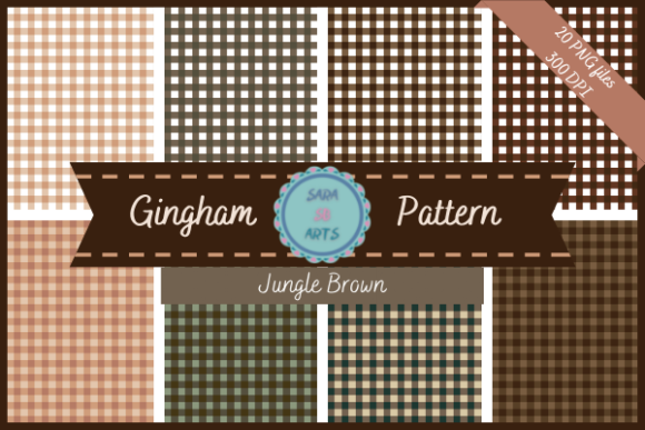 Jungle Brown Gingham Seamless Pattern