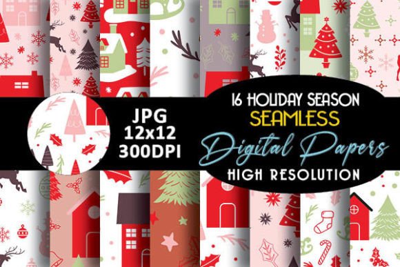 Red Green Holiday Season Digital Papers: A Creative Resource for Holiday Projects