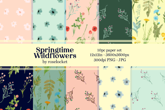 Spring Wildflower Printable Paper Set: A Creative Resource for Design and Craft Enthusiasts