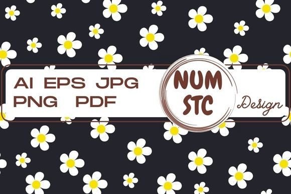 White Flowers Pattern Black Background: A Versatile Design for Modern Digital and Print Projects